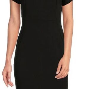 Calvin Klein Black Midi Sheath Dress Women’s Classic Work Cocktail